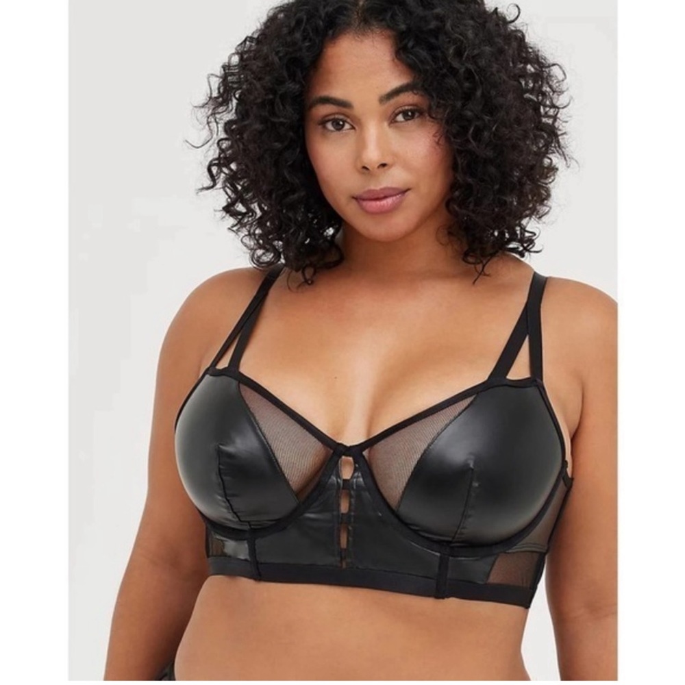 Black Mesh Leather bralette